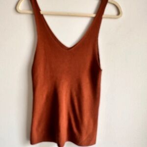 Elegant Rust V-Neck Tank Top